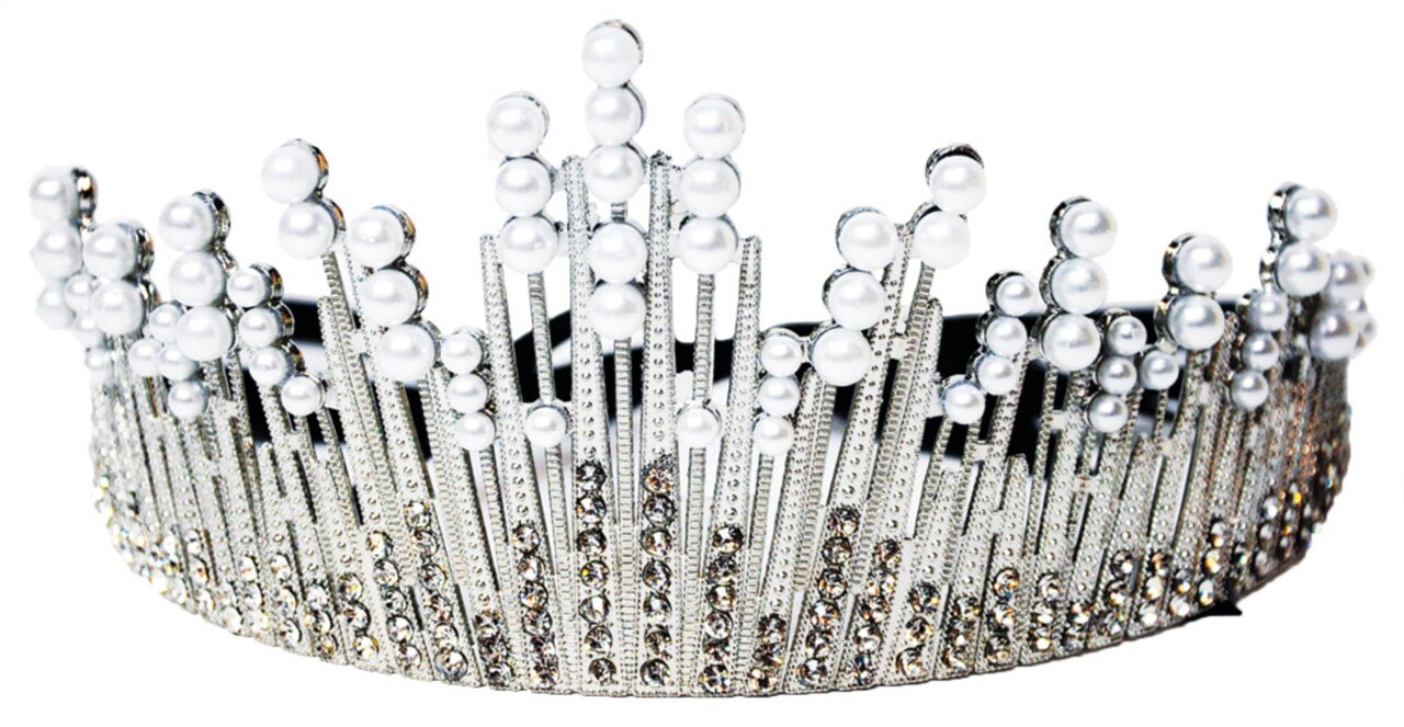 The Costume Center Black and White Pearl Women Adult Halloween Tiara Costume Accessory - One Size